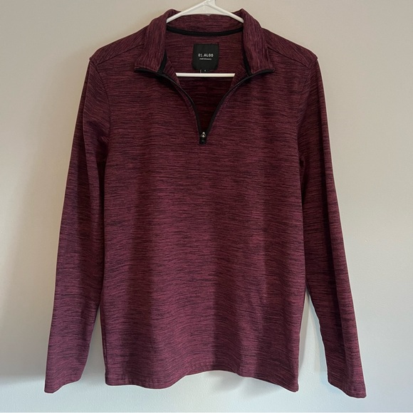 01.Algo Performance Small S Burgundy Long Sleeve 1/4 Zip Pullover - Picture 1 of 3